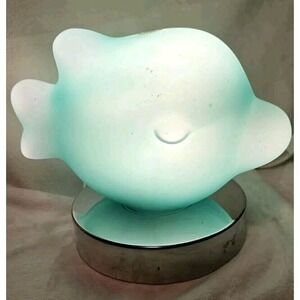 Unique Rare Vintage Hand Blown Fish Shape Lamp Teal Green Ikea